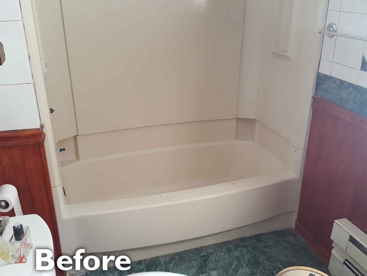 Old, tired fiberglass enclosure.